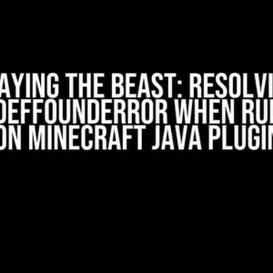 Slaying the Beast: Resolving NoClassDefFoundError when Running JDA on Minecraft Java Plugin